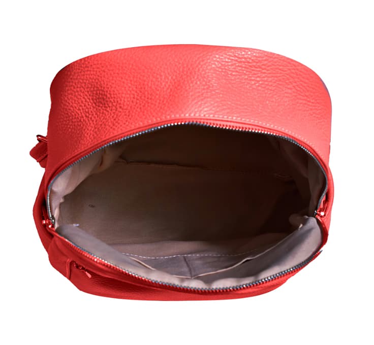 MAXFLY Menší kožený batoh 5640 červený 4