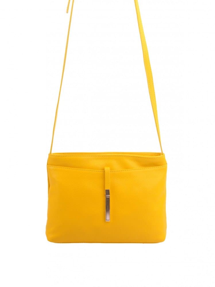Kožená crossbody kabelka SARA BAGS 5085 žlutá 6