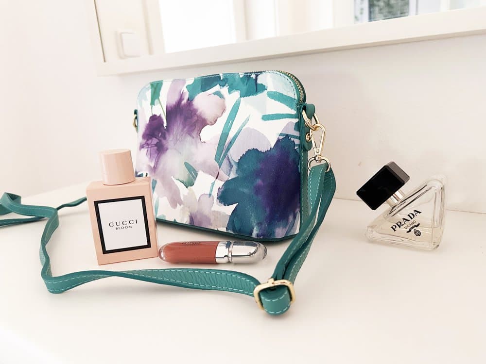 MaxFly dámská kožená kabelka crossbody 52321-16 tyrkysová 2
