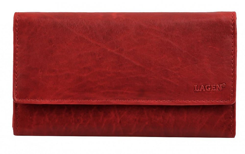 Lagen Dámská dlouhá peněženka kožená V-40/T RED 5