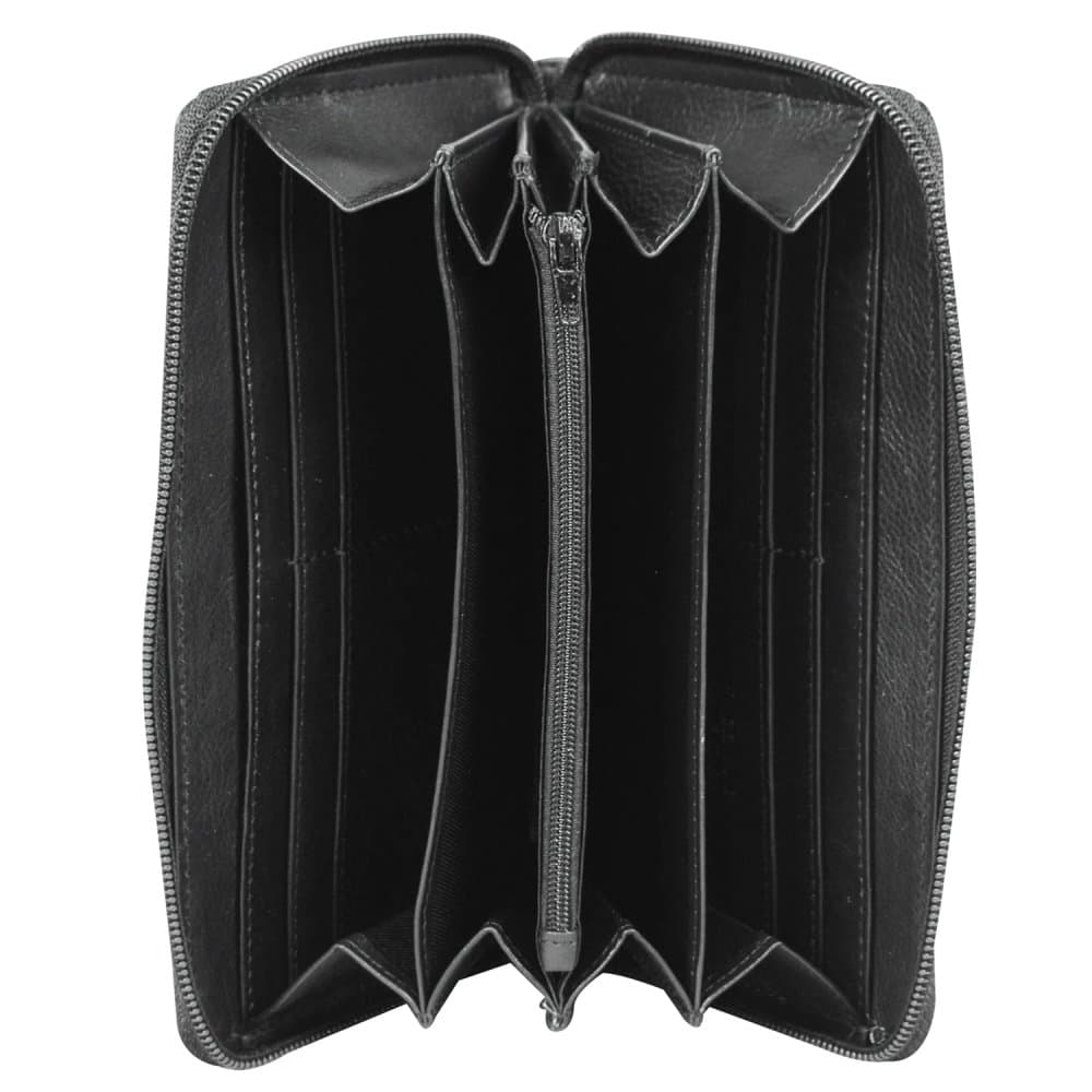 New bags leather Dámská kožená dlouhá peněženka 72658 černá 4