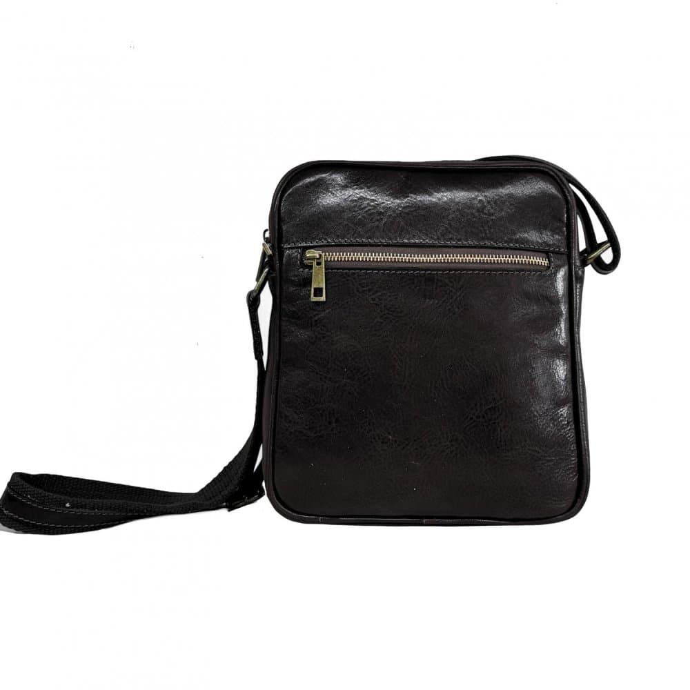 MaxFly Pánská kožená crossbody taška T08 černá