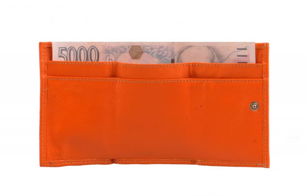 Dámská malá kožená peněženka 511-4392A oranžová 4