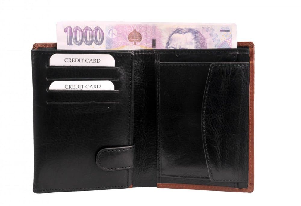 Pánská peněženka kožená SEGALI SG-101 A koňak/černá 3