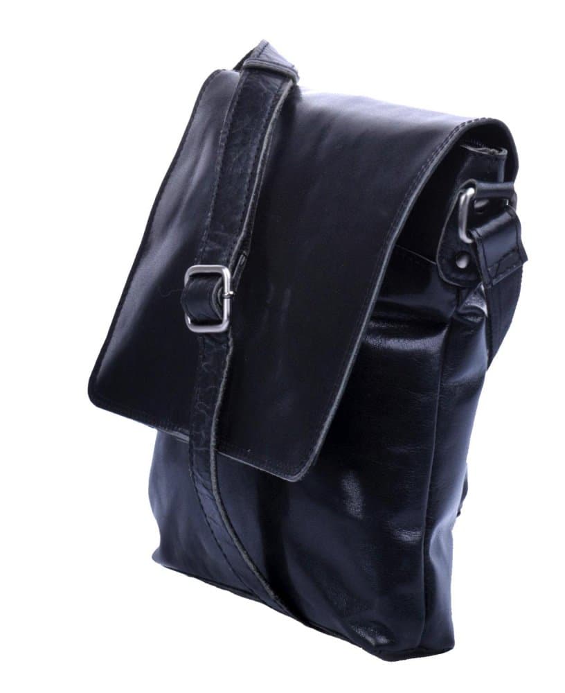 LedderArt Pánská kožená taška přes rameno LA-1263 černý crossbag 4