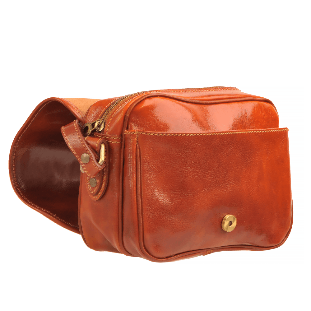 Giglio leather Dámská kožená kabelka 0588 světle hnědá 6