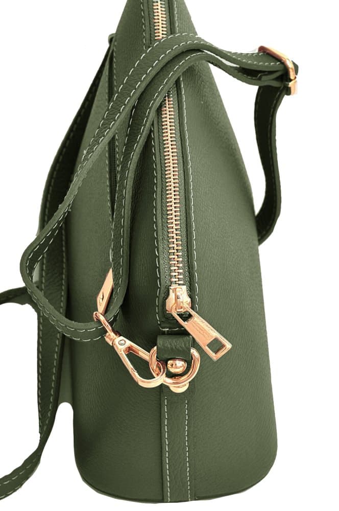 MaxFly dámská kožená kabelka crossbody 5232 zelená - oliva 3
