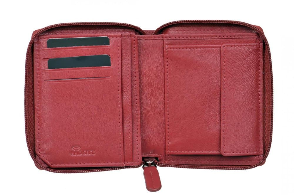 Kožená peněženka Bugatti Banda 49133416 červená celá na zip 3