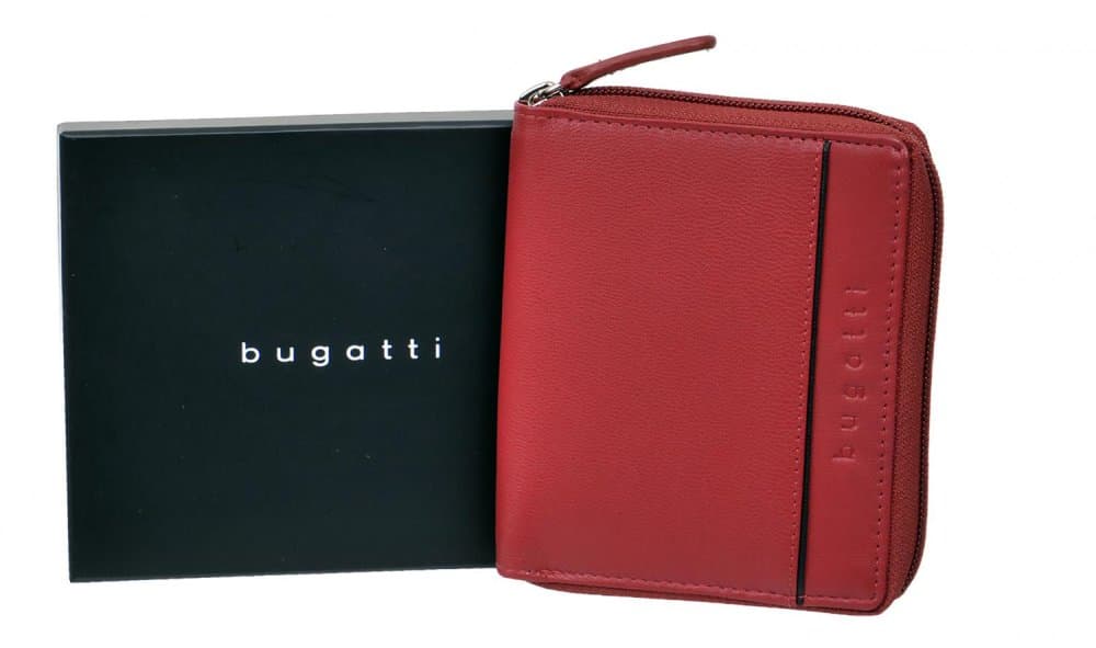 Kožená peněženka Bugatti Banda 49133416 červená celá na zip 5
