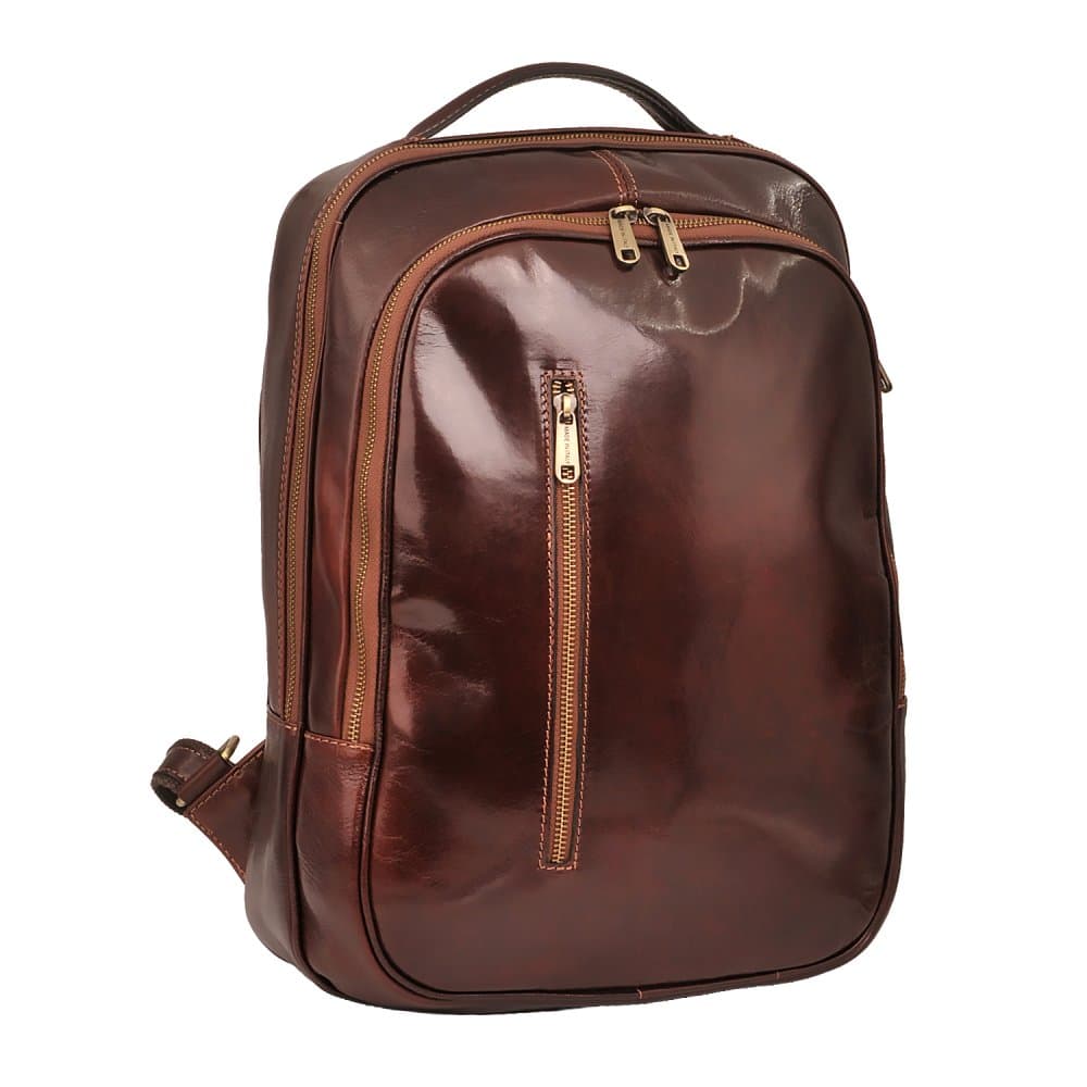 Velký kožený batoh SARA BAGS T04 hnědý – pravá hovězí kůže