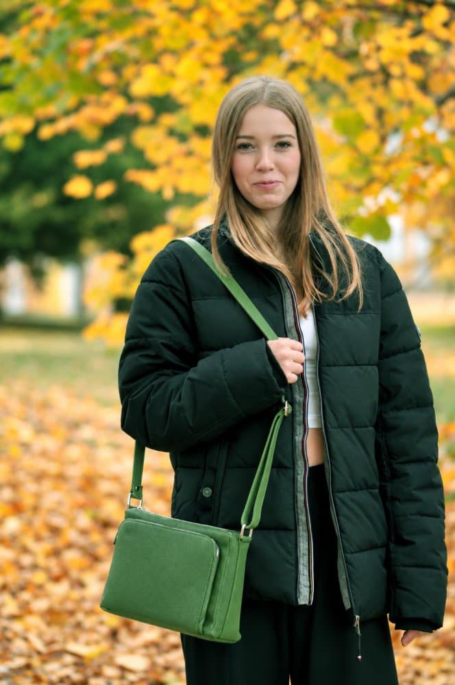Kožená crossbody kabelka SARA BAGS 5542 verde zelená 6
