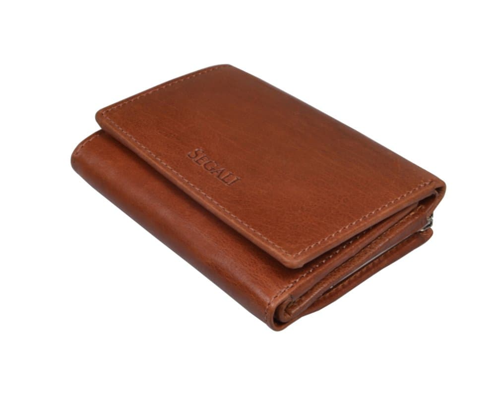 Peněženka s kovovým rámečkem SEGALI SG-870 R cognac 4