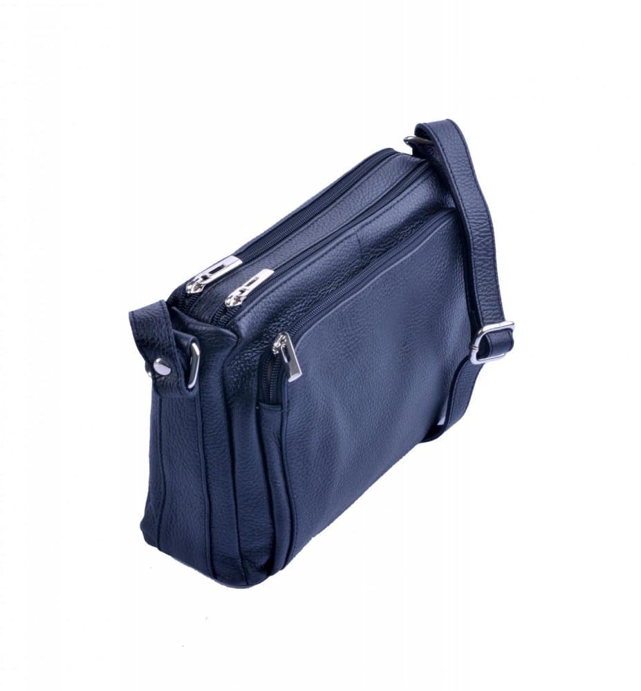 Kožená crossbody kabelka SARA BAGS 5542 modrá 2