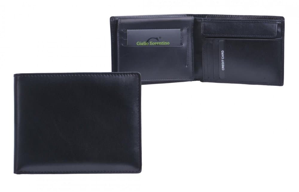 Giglio leather Pánská peněženka GF-011 černá zipová kapsa na mince 2