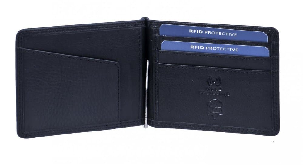 Kožená dolarka bez kapsy na drobné černá s RFID ochranou KFF-25 4