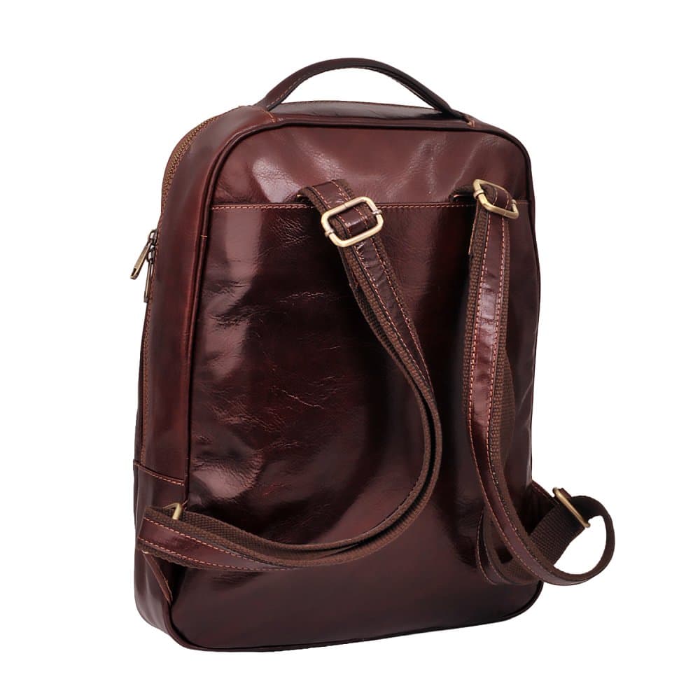 Velký kožený batoh SARA BAGS T04 hnědý – pravá hovězí kůže 4