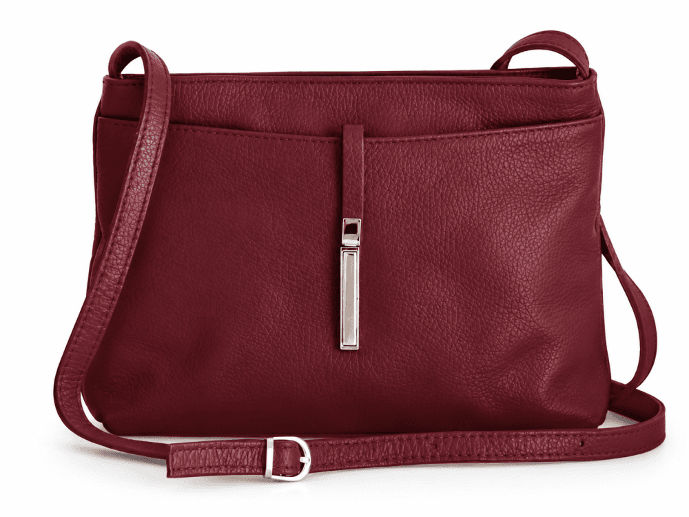 Kožená kabelka SARA BAGS 5085 bordo