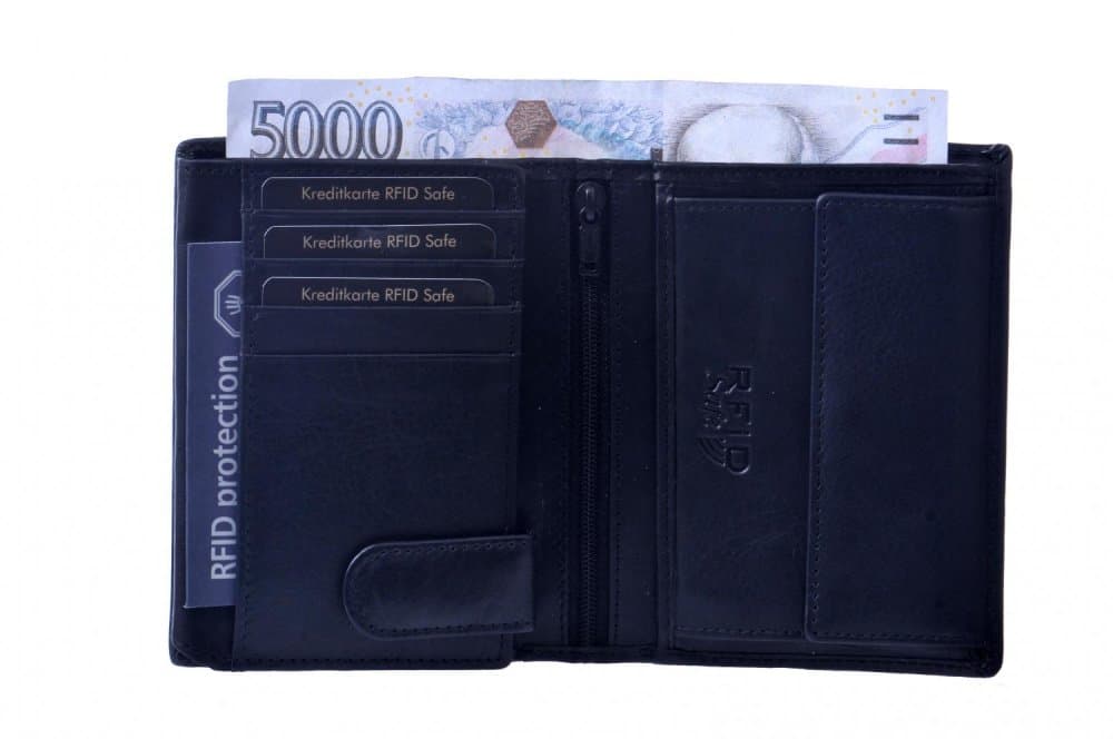 Pánská peněženka kožená černá s RFID DATA SAFE ochranou LBC-110 5