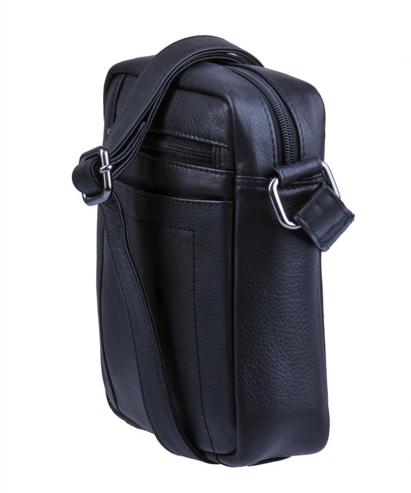 New bags leather - Pánská kožená taštička přes rameno černá LB-254 5