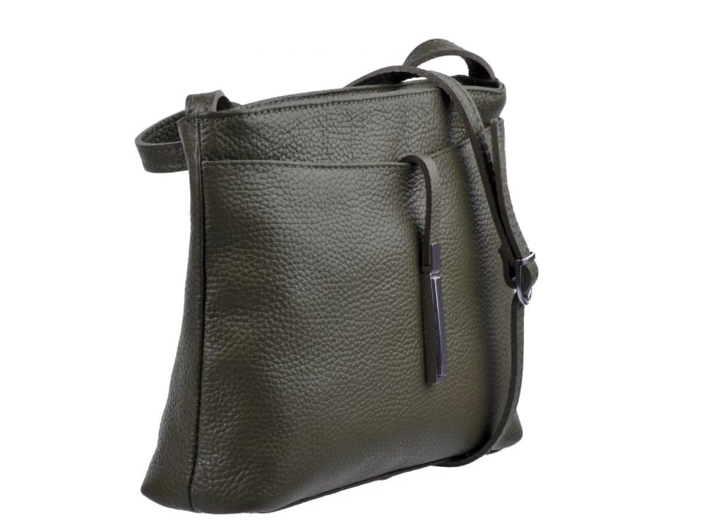 MaxFly kožená kabelka 5085 zelená - militare 4