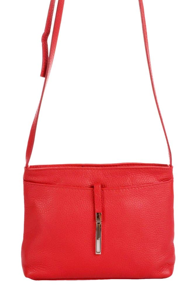 MaxFly 5085 – malá dámská kožená crossbody kabelka červená 3