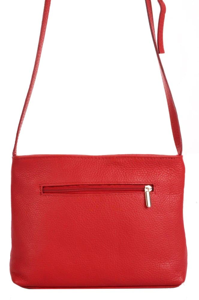 MaxFly 5085 – malá dámská kožená crossbody kabelka červená 6