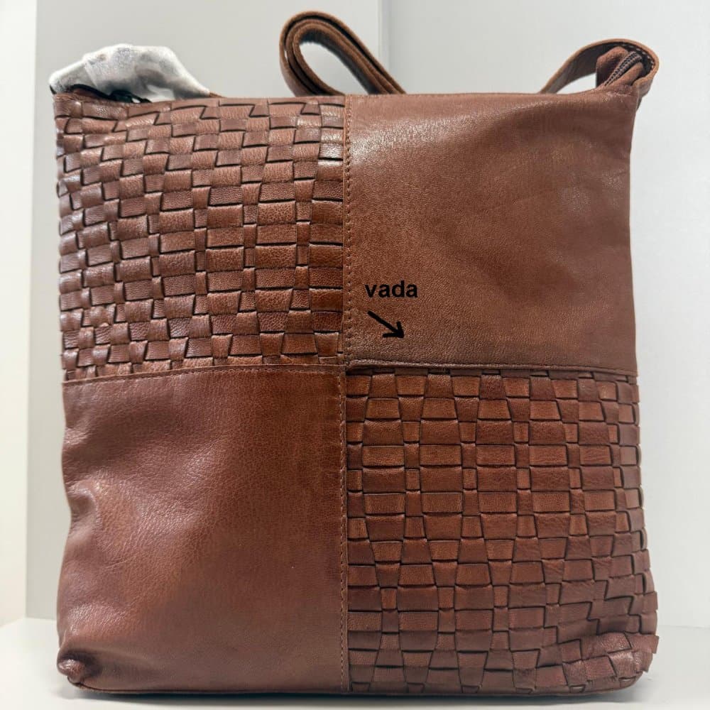 Proplétaná kožená crossbody kabelka Enrico Benetti Sicily 89031-005 hnědá cognac-výprodej 6