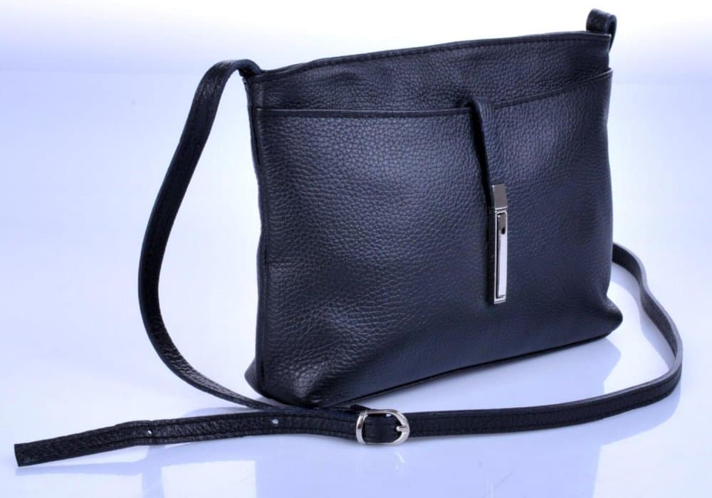 Kožená kabelka přes rameno SARA BAGS 5085 černá 5