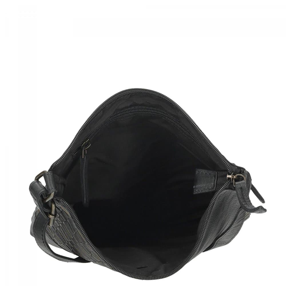 Enrico Benetti Sicily proplétaná kožená crossbody kabelka 89031-001 černá 5