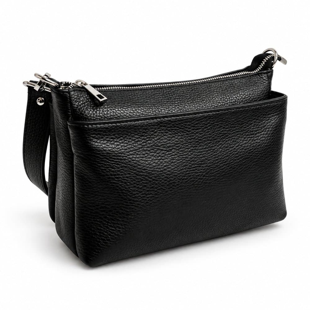 Sara Bags Kožená kabelka 6358 černá 6