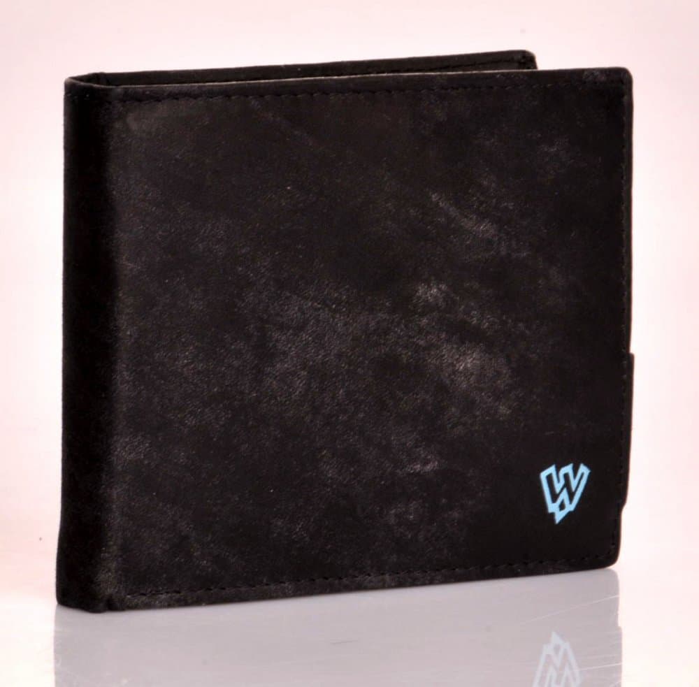 Arwel pánská kožená peněženka 513-4241 jeans black - modré logo 3