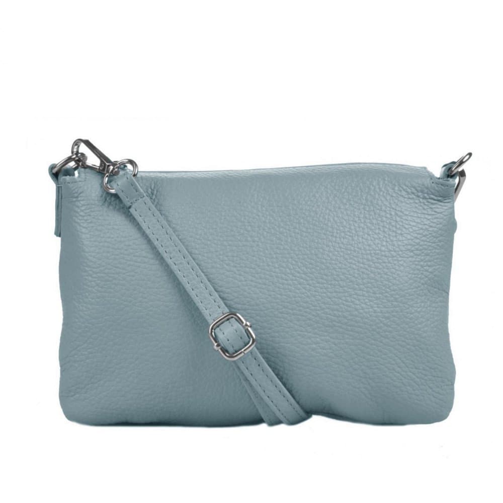 MaxFly Menší kožená crossbody kabelka 5474 celeste světle modrá