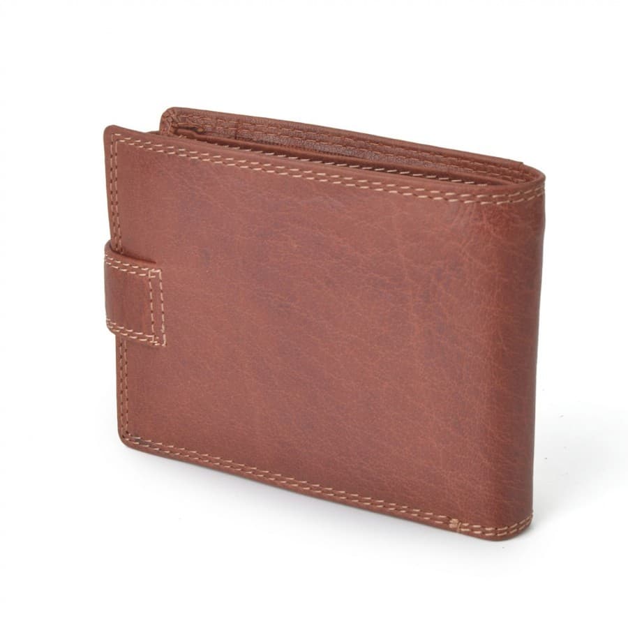 Pánská kožená peněženka Poyem 5209 cognac - zip na bankovky 6