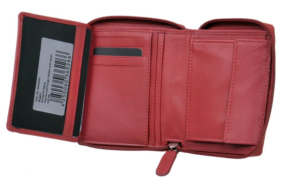 Kožená peněženka Bugatti Banda 49133416 červená celá na zip 4
