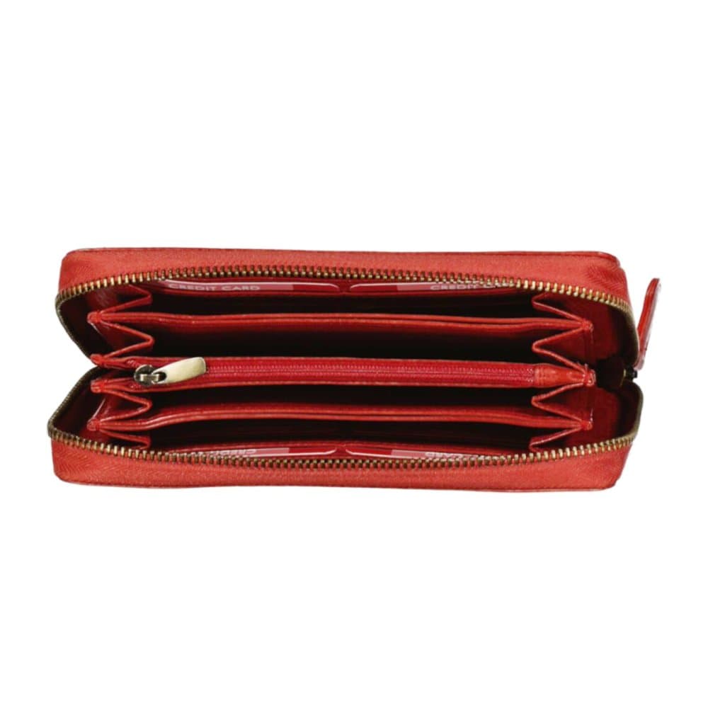 Prostorná dámská peněženka celá zip RFID Old River PWS-670 červená 2