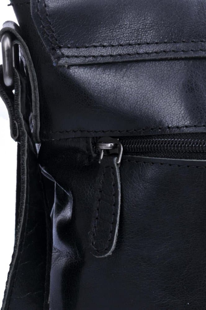 LedderArt Pánská kožená taška přes rameno LA-1263 černý crossbag 6