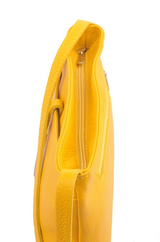 Kožená crossbody kabelka SARA BAGS 5085 žlutá 4