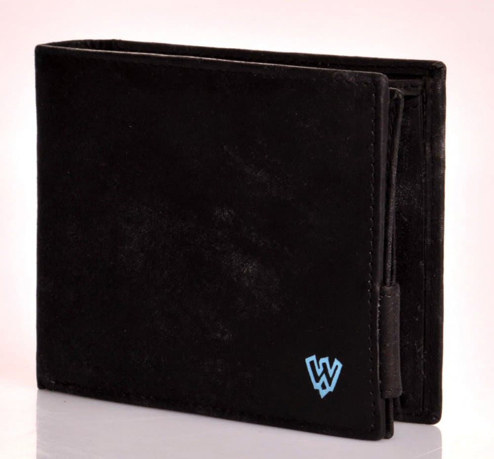 Arwel pánská kožená peněženka 513-4241 jeans black - modré logo 4