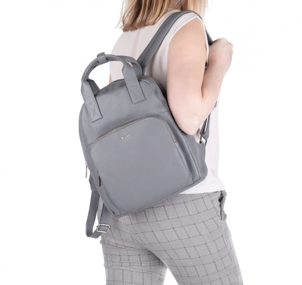 Dámský kožený batůžek SEGALI SG-9026 šedý 6