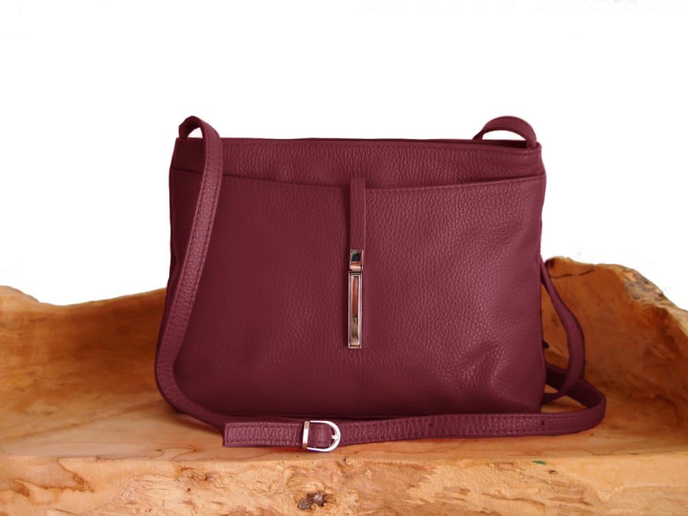 MaxFly kožená kabelka 5085 bordo