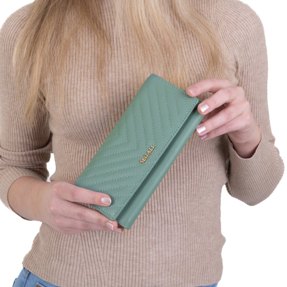 Segali Dámská peněženka kožená SEGALI 50511 lt.green 2