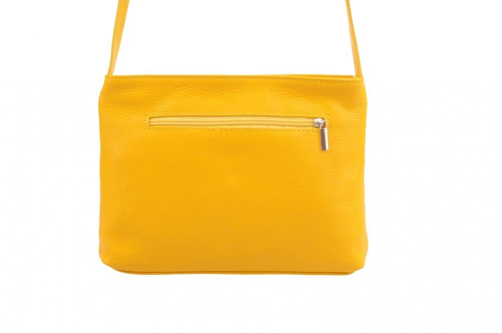 Kožená crossbody kabelka SARA BAGS 5085 žlutá 3