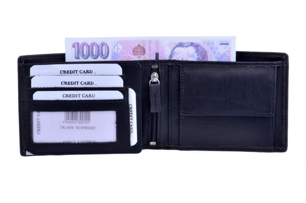 Pánská kožená peněženka TK-009 černá 4