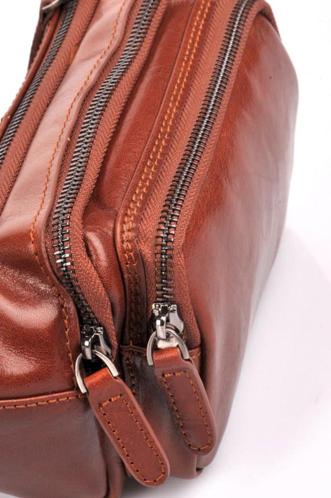 Giglio leather Kožená ledvinka VP1202 světle hnědá - poslední kus 3