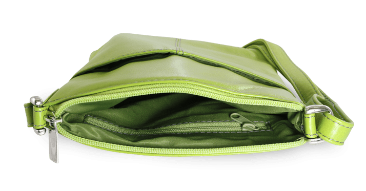 Malá kožená crossbody kabelka 212-3013 - zelená 3