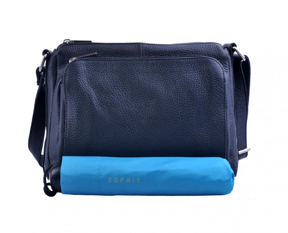 Kožená crossbody kabelka SARA BAGS 5542 modrá 5