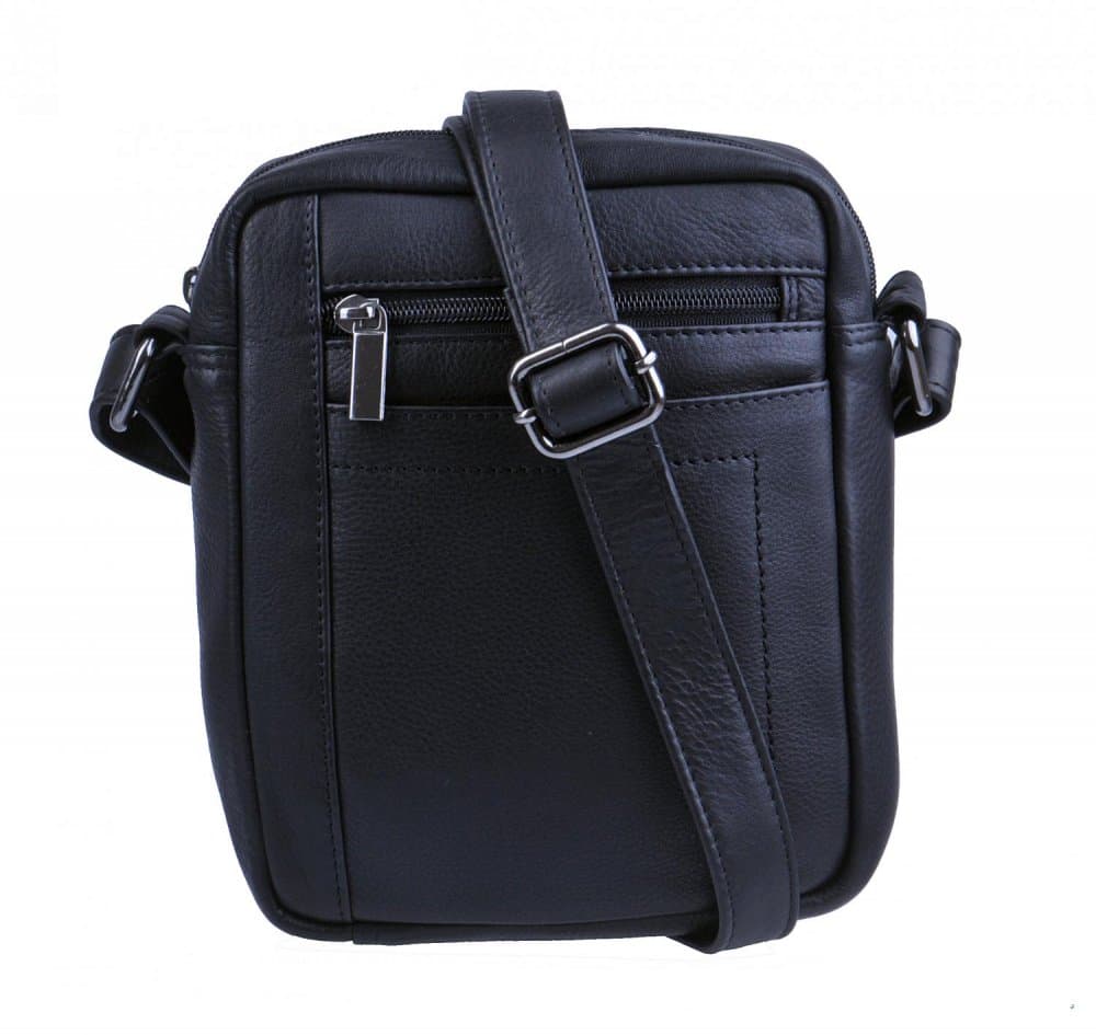 New bags leather - Pánská kožená taštička přes rameno černá LB-254 4