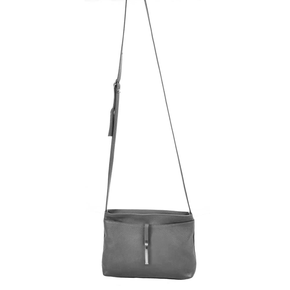 Kožená crossbody kabelka SARA BAGS 5085 šedá 2