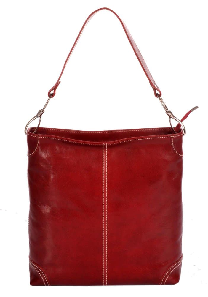 Giglio leather Velká kožená dámská kabelka 307 červená 2