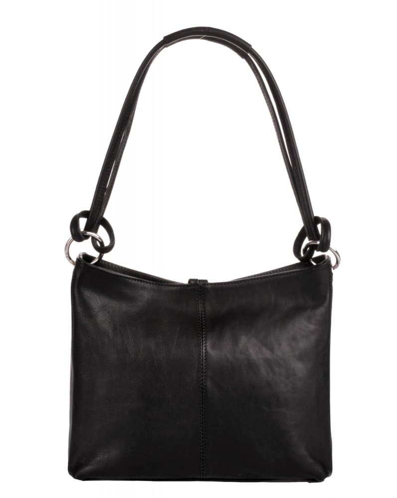 Giglio leather Dámská kožená kabelka přes rameno 095 černá 2